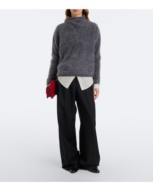 Lisa Yang Gray Sandy Cashmere Turtleneck Sweater