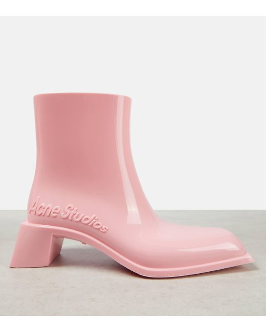 Acne Pink Soap Logo Ankle Boots