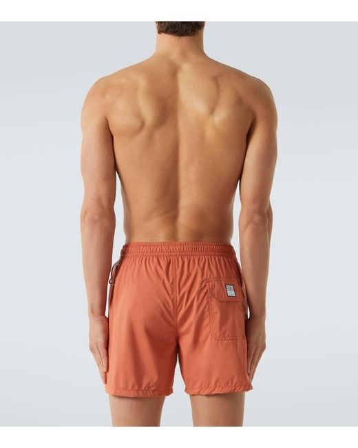 Fedeli Orange Swim Trunks for men