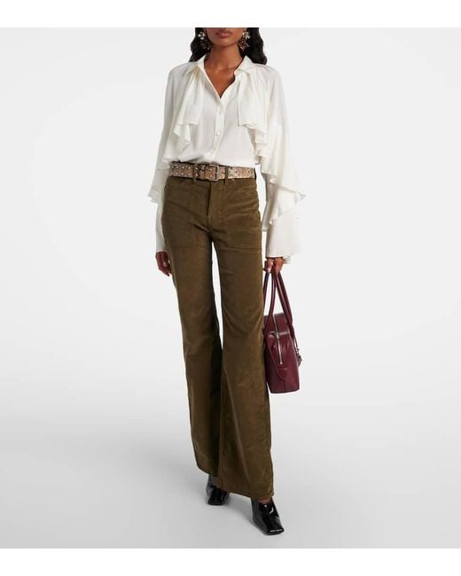 Pantalon Ample En Coton Melange Veronica Beard en coloris Brown