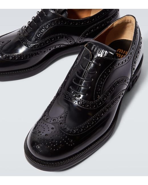 Miu Miu Black X Church's Leather Brogues for men