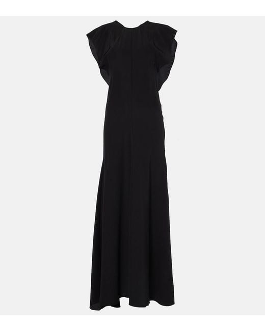 Faithfull The Brand Black Palome Silk Maxi Dress