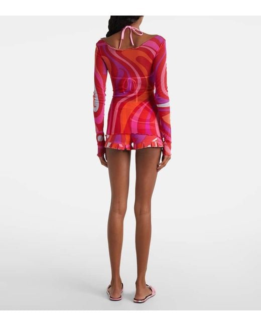 Top Semitrasparente Marmo di Emilio Pucci in Pink