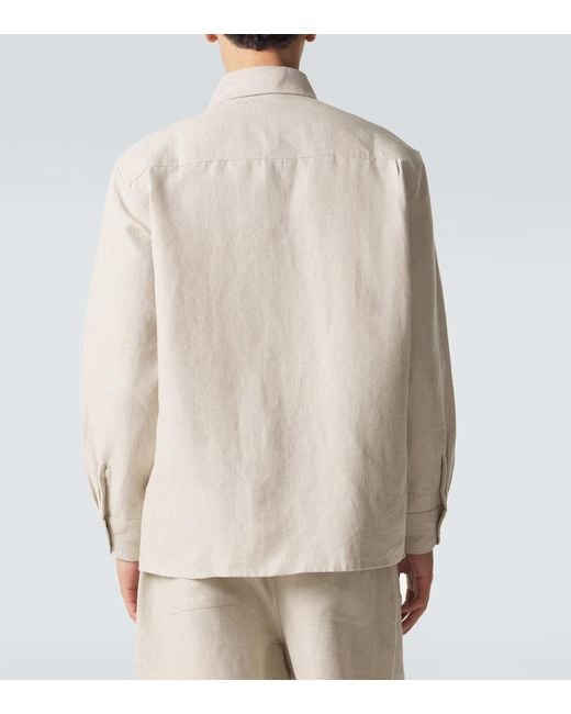 Saman Amel Hemdjacke Aus Leinen in Natural für Herren