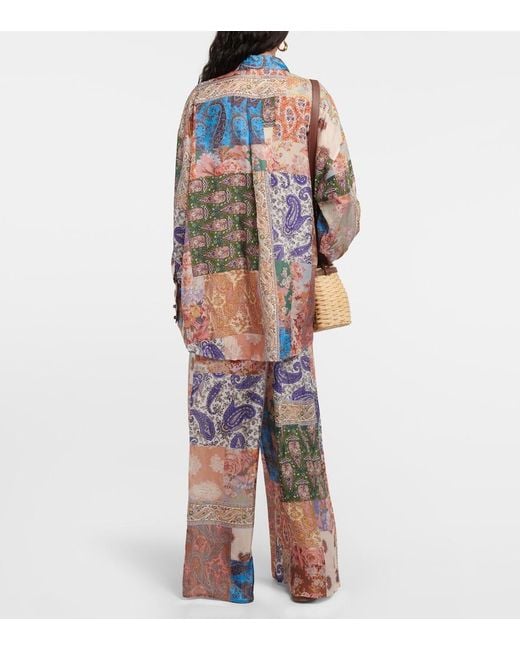 Camicia Patchwork Oversize Devi di Zimmermann in Blue
