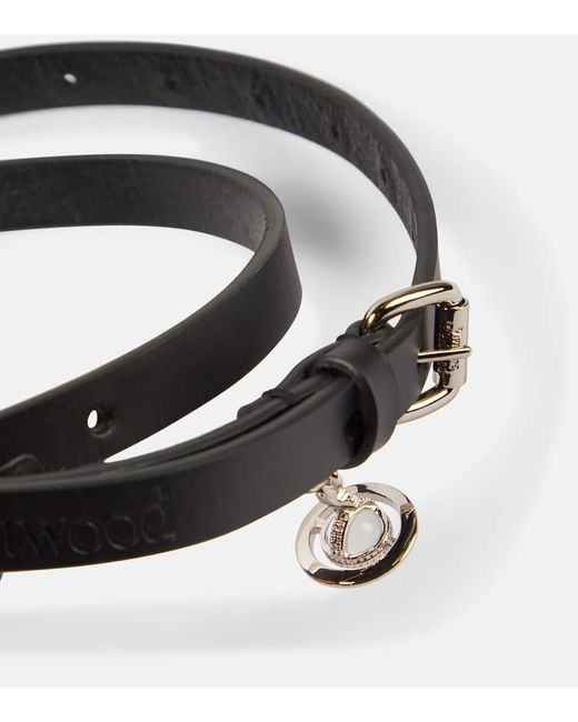Vivienne Westwood Black Alex Embellished Leather Belt