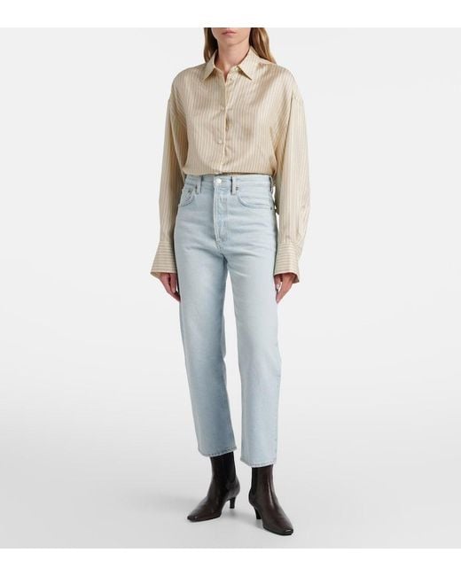 Agolde Blue '90S Crop Straight Jeans