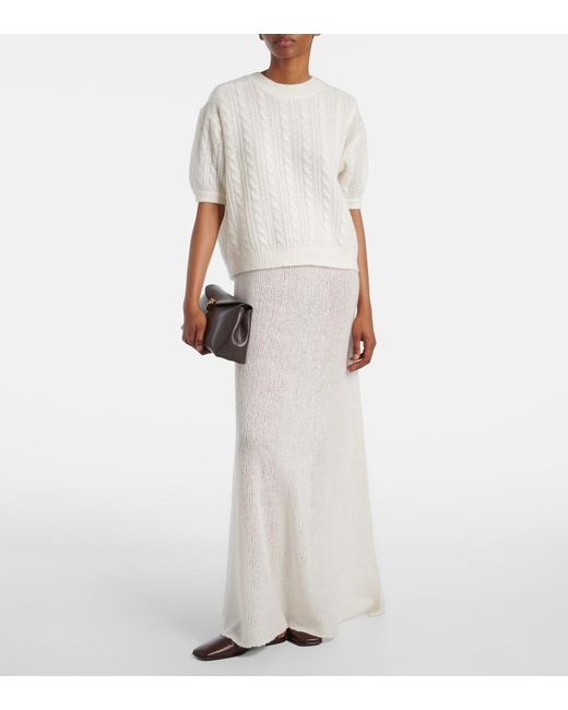 Lisa Yang White Madalena Cashmere And Silk Maxi Dress