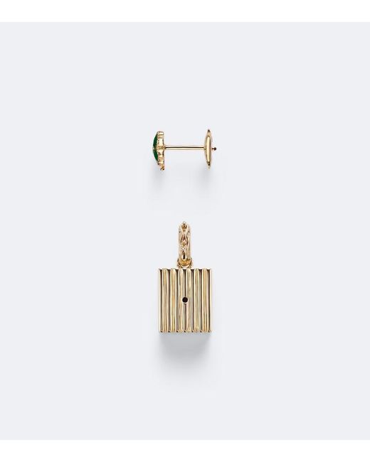 Yvonne Léon Metallic Trefle And Le Cubo 9Kt And Enamel Single Earring And Pendant Set With Diamonds