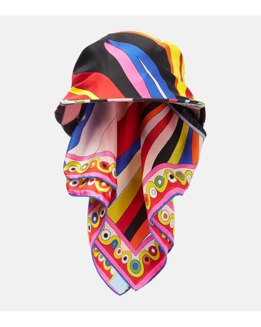 Emilio Pucci Multicolor Printed Silk Twill Baseball Cap