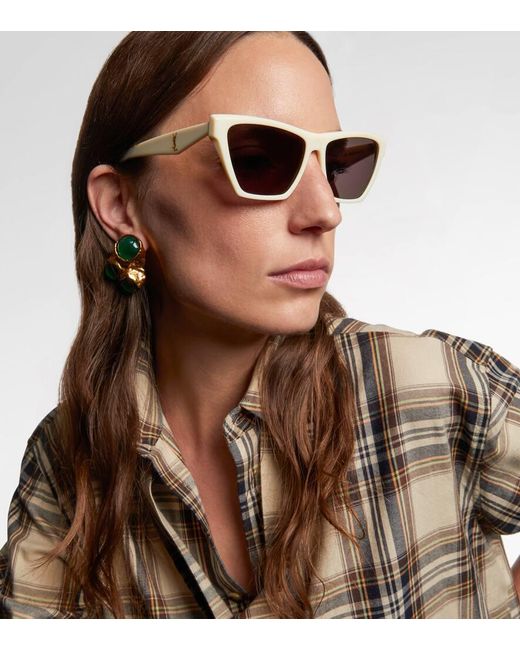 Saint Laurent Brown Eckige Sonnenbrille Sl M103