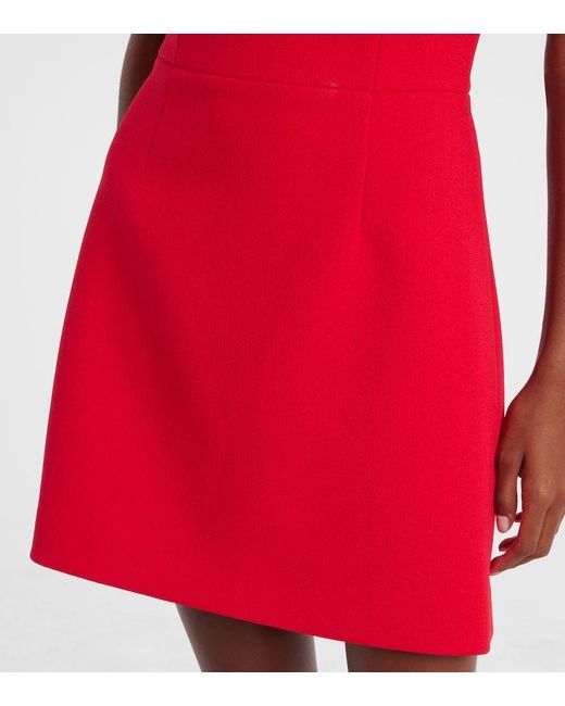 Rebecca Vallance Red Cameron Floral-Applique Crepe Minidress