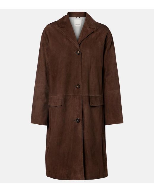 Max Mara Brown Ortensia Suede Coat
