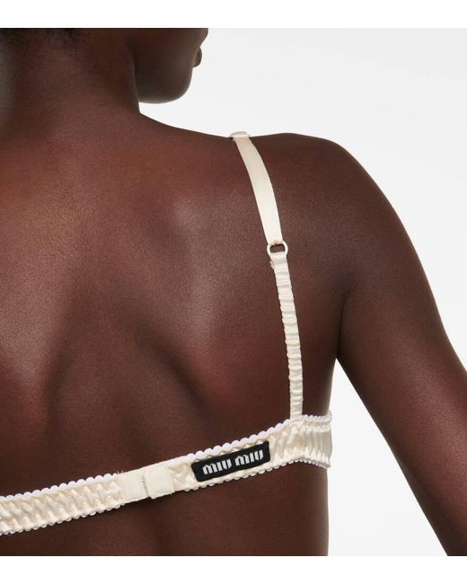 Miu Miu Natural Underwired Satin Bra