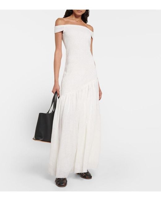 Gabriela Hearst White Veloso Linen And Silk Maxi Dress