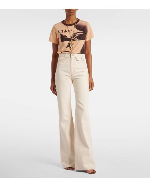 Chloé Natural High-Rise Flared Jeans