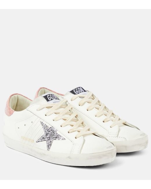 Golden Goose Deluxe Brand White Super-star Leather Sneakers