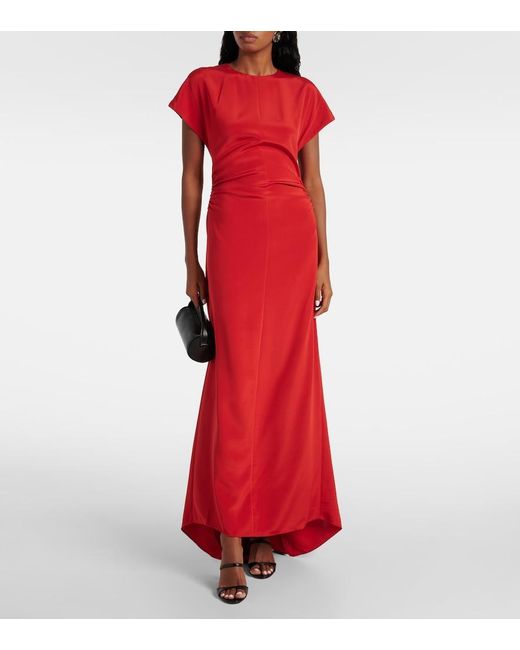 TOVE Red Neveah Silk-Blend Gown