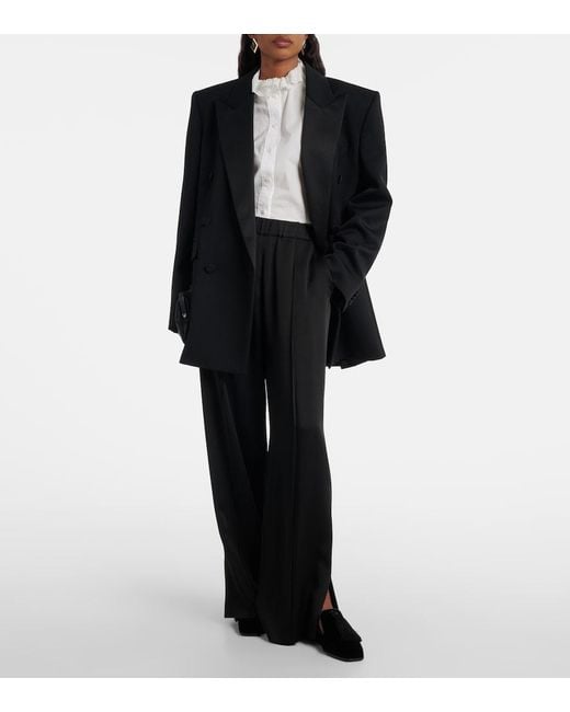 Jimmy Choo Black Eliot Slipper Leather-Trimmed Velvet Slip-On Shoes