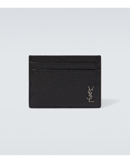 Saint Laurent Black Leather Card Holder for men