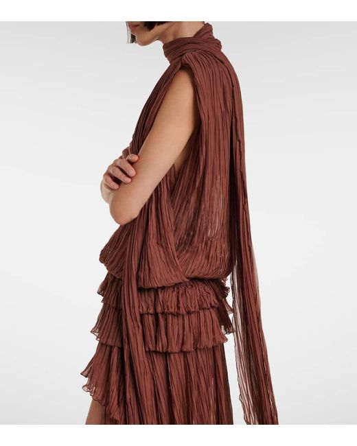 Vestido De Fiesta De Gasa De Seda Blumarine de color Brown