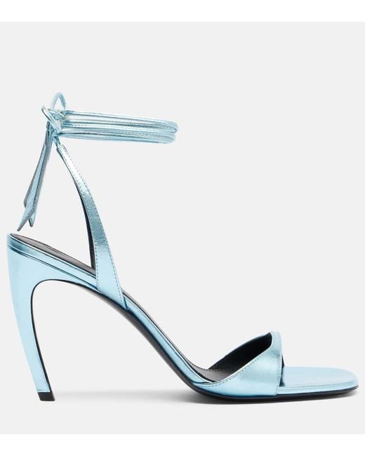 The Attico Blue Ora 95 Leather Slingback Sandals
