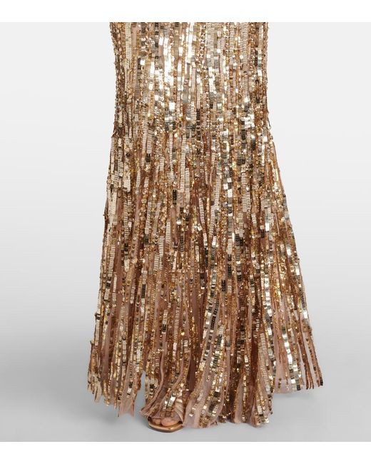 Jenny Packham Metallic Euphoria Sequined Gown
