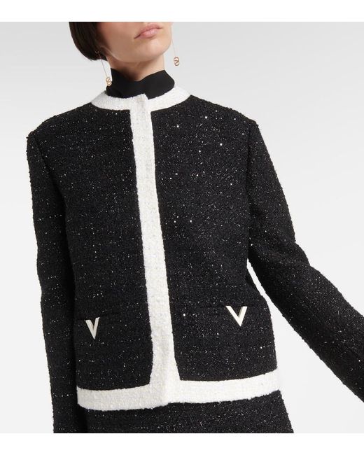 Valentino Black Tweed Lame Jacket