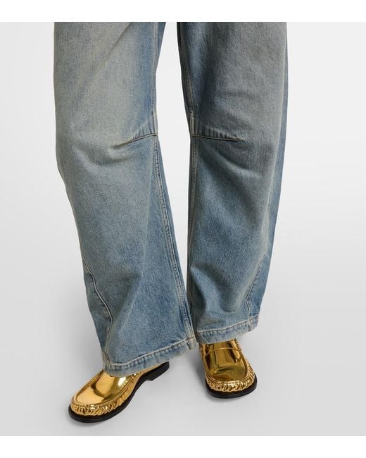 Loewe Blue Anagram Barrel-Leg Jeans