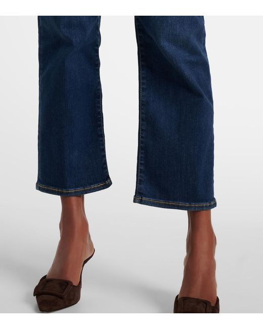 FRAME Blue Le Sleek High-Rise Straight Jeans