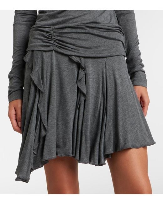Isabel Marant Gray Rosinda Asymmetric Draped Miniskirt
