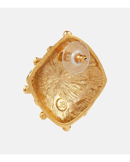 Jennifer Behr Metallic Deon Embellished Gold-plated Earrings