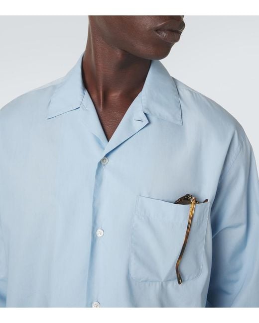 Umit Benan Blue Weekend Cotton Poplin Shirt for men
