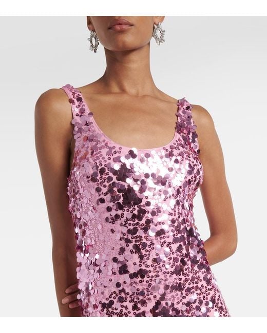 Jonathan Simkhai Purple Bex Sequined Gown