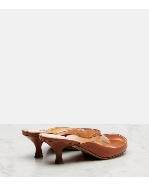 Chloé Brown Junie Leather And Tpu Thong Sandals