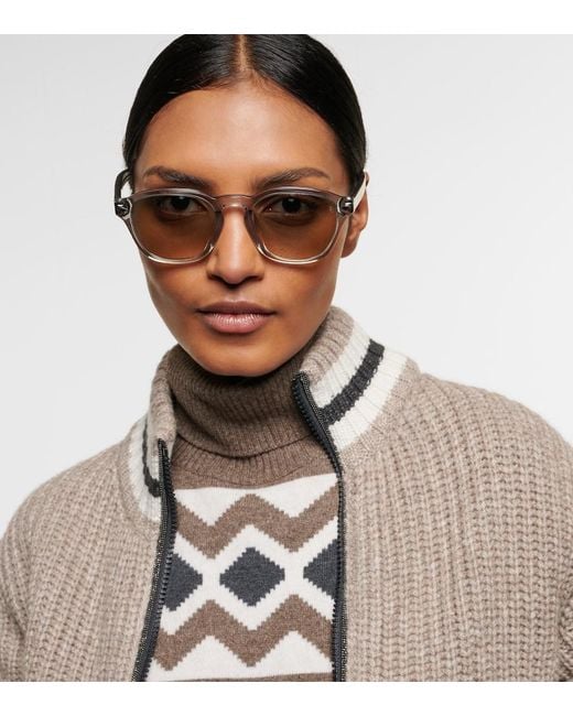 Brunello Cucinelli Gray Round Sunglasses