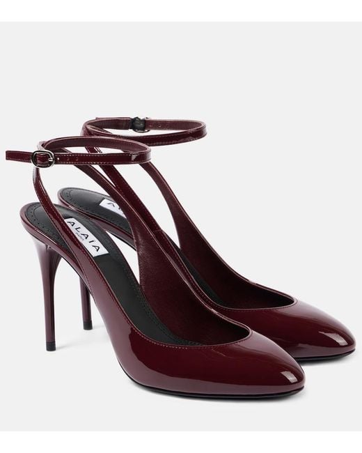Alaïa Red Decollete 90 Patent Leather Pumps