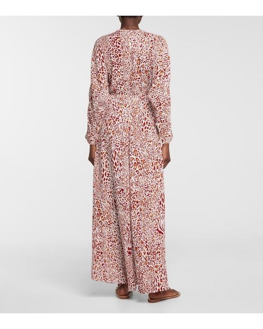 Poupette Purple Ilona Printed V-neck Dress