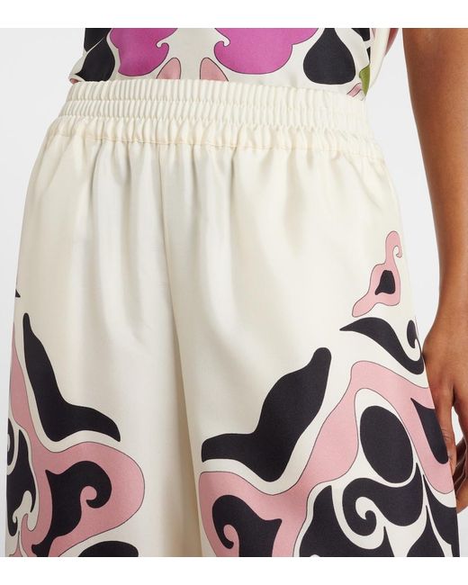 LaDoubleJ Multicolor Printed Silk Twill Palazzo Pants