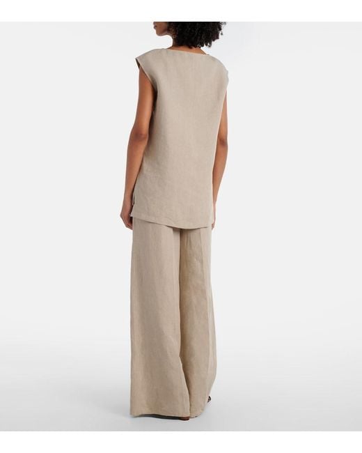 Max Mara Natural Colombo Linen Top
