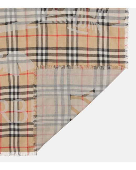 Sciarpa Ekd Check di Burberry in Metallic