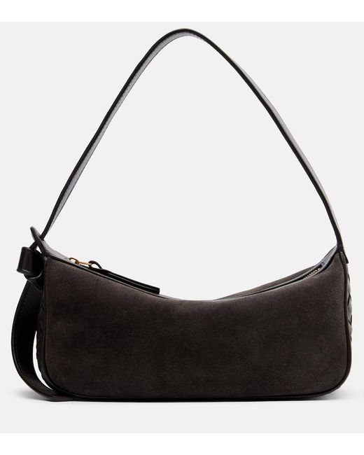 Bottega Veneta Black Nodo Small Suede Shoulder Bag