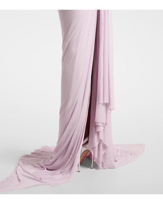 Maticevski Pink Systema Draped Jersey Gown