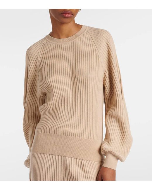 Loro Piana Natural Ribbed-knit Cashmere Sweater