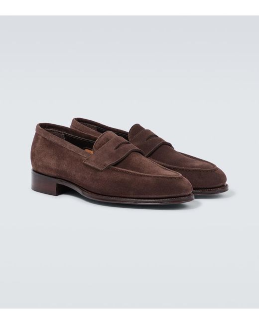 George Cleverley Brown Bradley Ii Suede Penny Loafers for men