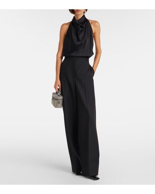 Stella McCartney Black Halterneck Satin Top