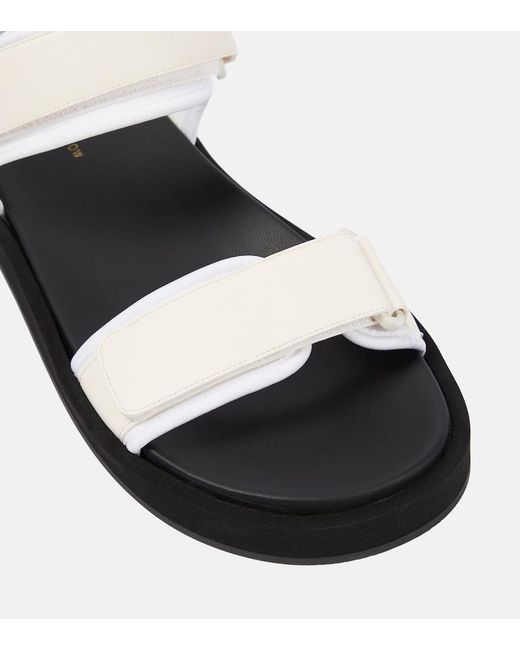 The Row Black Hook And Loop Leather Sandals