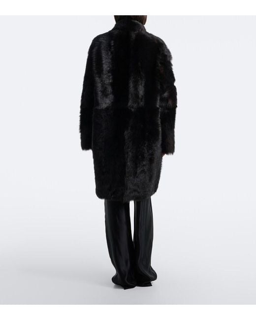 Nour Hammour Black Blaise Shearling Coat
