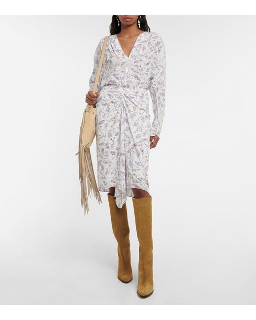 Isabel Marant White Danalia Printed Jersey Midi Dress