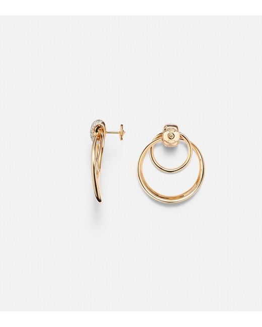 Pomellato Metallic Together 18Kt Rose Hoop Earrings With Diamonds